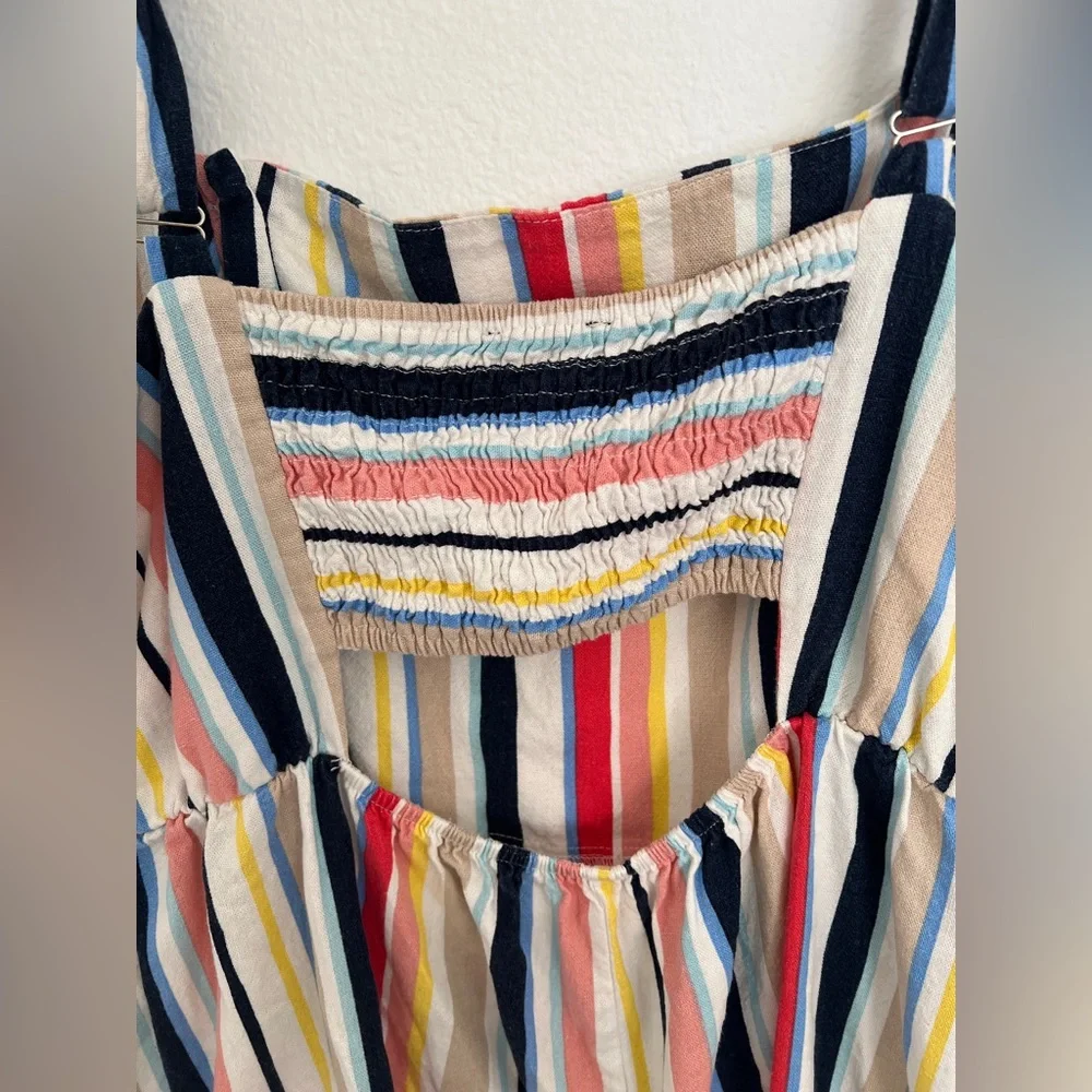 Forever 21 Women’s Striped Romper 2X Multicolor Rainbow Buttons Plus Size - Picture 6 of 12